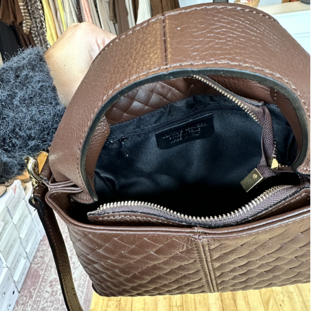 Petit sac tressé marron